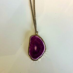 Purple Agate Pendant Necklace
